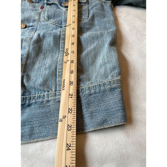 Levis Womens Mens Western Denim Jacket Size CH Light Wash Y2K Streetwear - Picture 4 of 12